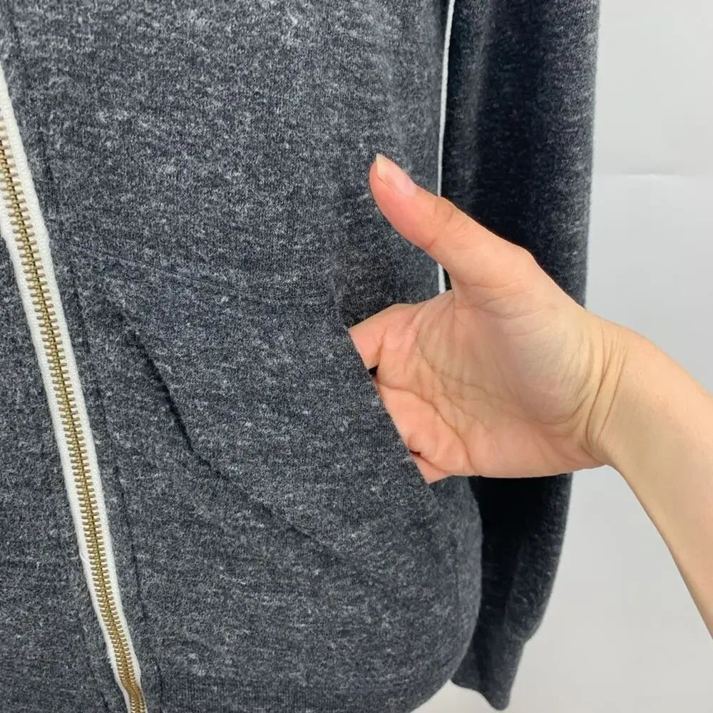 Nike Sweatshirt Women XS Extra Small Gray Heather Sportswear Zip Up Hoodie Logo